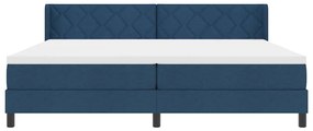 Cama Box com Colchão Azul, 200 cm x 200 cm, Tecido