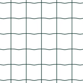 Cerca Europeia com 13 Postes 0.8x25 m Aço Galvanizado Verde
