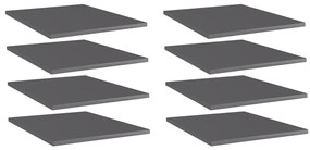 vidaXL Prateleiras para estante 8 pcs derivados de madeira cinza