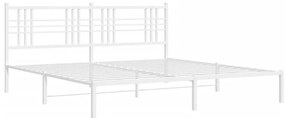 Estrutura de cama com cabeceira 180x200 cm metal branco