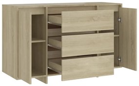 Aparador Endy com 3 Gavetas de 120 cm - Carvalho - Design Moderno