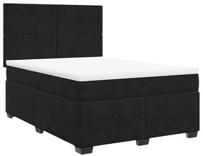Cama com molas/colchão 140x200 cm veludo preto