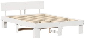 Estrutura da Cama com cabeceira Branco 140 x 200 cm