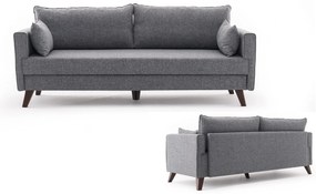Sofá-Cama de 3 Lugares Bella – Cinzento – 208 x 85 x 81 cm
