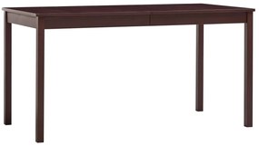 Mesa de jantar 140x70x73 cm madeira de pinho castanho-escuro