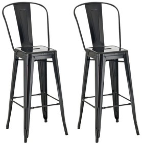 Conjunto de 2 bancos de bar Aiden 44 x 115 x 52 cm Preto