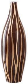 Vaso 20 X 20 X 58,5 cm Zebra Cerâmica Dourado Castanho
