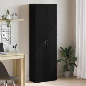 vidaXL Armário de Escritório em Carvalho Preto 60 x 32 x 190 cm, feito com madeira engenheirada.