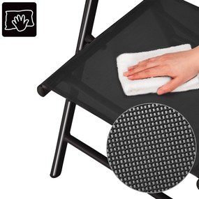 Conjunto de refeição de jardim Bern 7 peças com 6 cadeiras e 1 mesa em alumínio antracite e vidro fosco