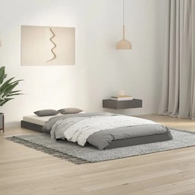 vidaXL Estrutura de cama de solteiro 90x190 cm pinho maciço cinzento