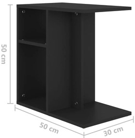 Mesa de apoio 50x30x50 cm contraplacado preto