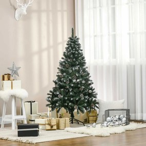 HOMCOM Árvore de Natal Artificial 150cm com 676 Ramas e 41 Pinhas Folh