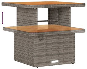 Conjunto de Sofás de Jardim com 9 peças, almofadas cinzas em rattan si