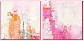 Impressões em tela emolduradas pintadas à mão New Age, conjunto de 2