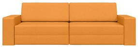 Sofá Cama de Chão 2-em-1 Amarelo Escuro 245x150x60.5 cm Tecido