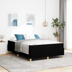 vidaXL Cama Box Outros Preto e Branco e Preto 140 x 200 cm tecido