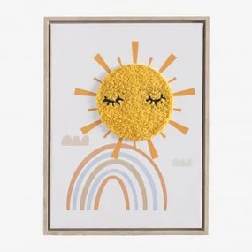 Quadro Decorativo 30x40 Cm Com Textura Têxtil Jamie Kids Multicor Soft - Sklum