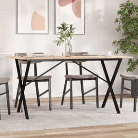 Mesa de jantar estrutura em X 160x80x75cm pinho e aço
