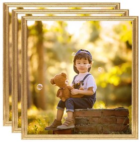 vidaXL Molduras para parede 3 pcs 40x40 cm MDF dourado