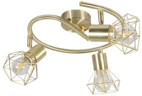 Projetores Art Déco ajustáveis e inclináveis em latão 3 luzes - Mosh