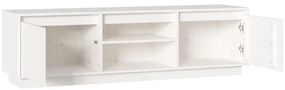 Móvel de TV 140x35x40 cm madeira de pinho maciça branco
