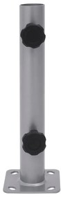 Base de guarda-sol para poste de Ø32/34/38 mm aço prateado