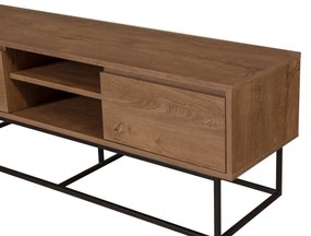 Móvel para TV Rodez – Nogueira e Preto – 140x50x40 cm