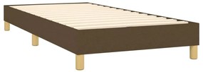 Cama box spring c/ colchão/LED 90x190 cm tecido castanho-escuro