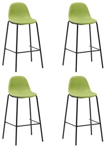 Cadeiras de bar 4 pcs tecido verde