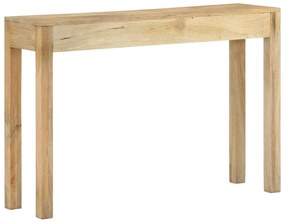 Mesa consola 110x30x75cm madeira de mangueira maciça branqueada