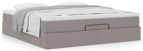 moldura de cama otomana vidaXL com tecido Taupe 180x200cm