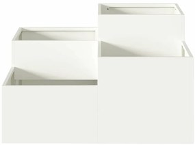 Jardineira vidaXL 80x80x48 cm Aço Branco