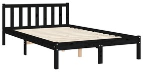 Estrutura de cama com cabeceira 120x200cm madeira maciçao preto