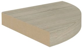 Prateleiras canto suspensas 2 pcs 25x25x3,8cm MDF cor carvalho