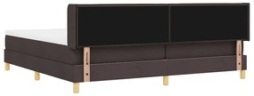 Cama Box Marrom Escuro e Branco 200 x 200 cm Tecido