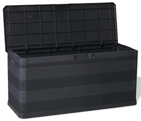 Caixa de arrumação para jardim 117x45x56 cm preto