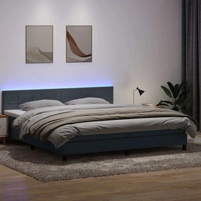 vidaXL Cama box spring c/ colchão e LED 180x220 cm veludo cinzento-escuro