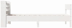 Cama sem colchão 90x200 cm madeira de pinho maciça branco