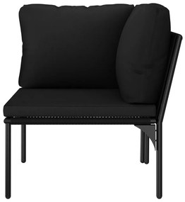 8 pcs conjunto lounge de jardim c/ almofadões PVC preto