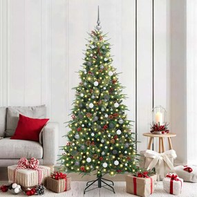 vidaXL Árvore de Natal Articulada Artificial Verde 210 cm PE e PVC