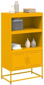 Aparador alto 68,5x38,5x123,5 cm aço amarelo mostarda