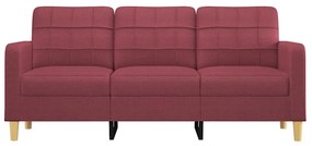 Sofá de 3 lugares tecido 180 cm vermelho tinto