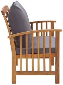Banco de jardim c/ almofadões 119 cm madeira de acácia maciça