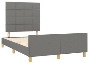 Estrutura de cama sem colchão 120x200 cm tecido cinzento-escuro