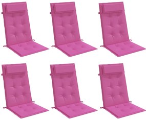 Almofadões p/ cadeira encosto alto 6 pcs tecido oxford rosa