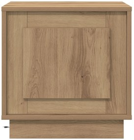 Criado-mudo com Luzes de LED Carvalho Artesanal 44x34,5x45 cm