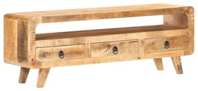 Móvel de TV 117x30x41 cm madeira de mangueira áspera maciça
