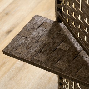 Biombo Separador de Ambientes 4 Painéis 160x170 cm com 2 Prateleiras Dobrável de Fibra de Papel Castanho