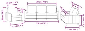 3 pcs conjunto de sofás c/ almofadões couro artificial cinzento