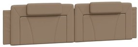 Estrutura cama cabeceira 200x200 cm couro artificial cappuccino